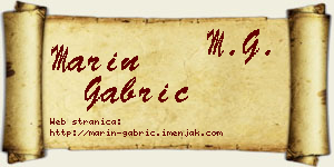 Marin Gabrić vizit kartica
